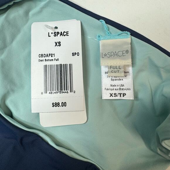 L*Space Color Block Dani Bikini Bottom in Slate-pool NWT Size XS - Picture 6 of 6